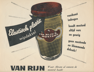 716023 Reclamebiljet van Van Rijn's Mosterdfabrieken, [Nieuwe Kade 11-13] te Utrecht, voor het nieuwe ‘Elastische ...